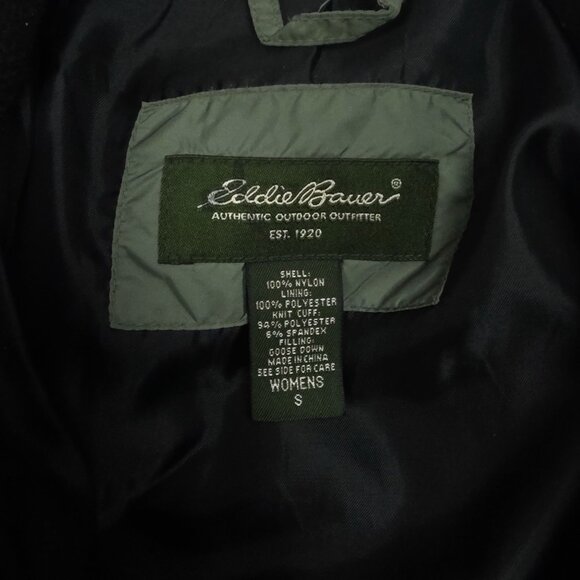 VTG Eddie Bauer Womens Goose Down Jacket Green Size S Winter Coat - Picture 10 of 11